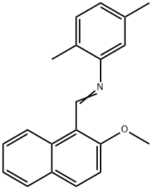 N-[(2-methoxy-1-naphthyl)methylene]-2,5-dimethylaniline Struktur