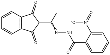 N'-[1-(1,3-dioxo-2,3-dihydro-1H-inden-2-yl)ethylidene]-2-nitrobenzohydrazide Struktur