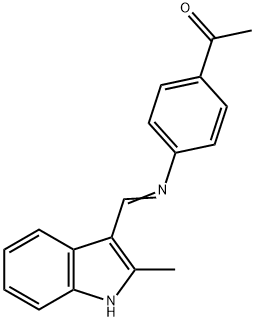 1-(4-{[(2-methyl-1H-indol-3-yl)methylene]amino}phenyl)ethanone Struktur