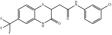 N-(3-chlorophenyl)-2-(3-oxo-6-(trifluoromethyl)-3,4-dihydro-2H-benzo[b][1,4]thiazin-2-yl)acetamide Struktur