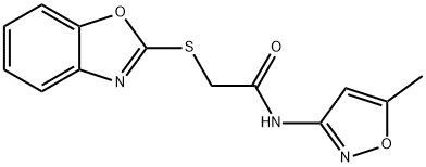 2-(benzo[d]oxazol-2-ylthio)-N-(5-methylisoxazol-3-yl)acetamide Struktur