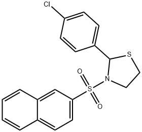 2-(4-chlorophenyl)-3-(naphthalen-2-ylsulfonyl)thiazolidine Struktur