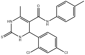 4-(2,4-dichlorophenyl)-6-methyl-2-thioxo-N-(p-tolyl)-1,2,3,4-tetrahydropyrimidine-5-carboxamide Struktur