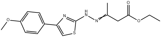 ethyl 3-{[4-(4-methoxyphenyl)-1,3-thiazol-2-yl]hydrazono}butanoate Struktur