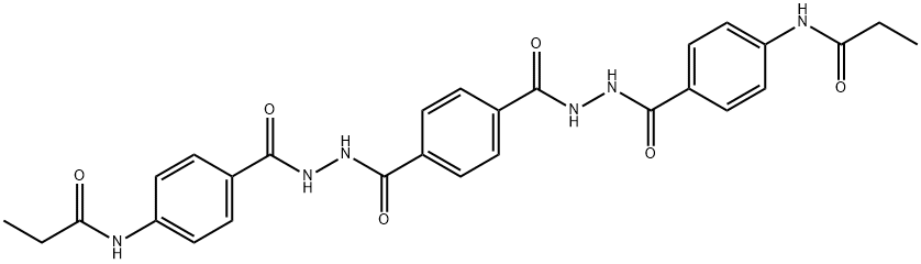 N,N'-[1,4-phenylenebis(carbonyl-2,1-hydrazinediylcarbonyl-4,1-phenylene)]dipropanamide Struktur