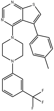 5-(p-tolyl)-4-(4-(3-(trifluoromethyl)phenyl)piperazin-1-yl)thieno[2,3-d]pyrimidine Struktur