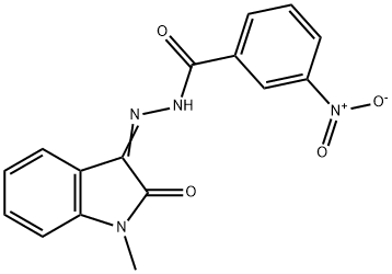 N'-[(3E)-1-methyl-2-oxo-1,2-dihydro-3H-indol-3-ylidene]-3-nitrobenzohydrazide Struktur