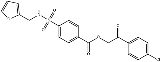 2-(4-chlorophenyl)-2-oxoethyl 4-(N-(furan-2-ylmethyl)sulfamoyl)benzoate Struktur