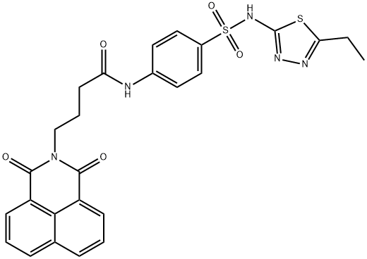 4-(1,3-dioxo-1H-benzo[de]isoquinolin-2(3H)-yl)-N-(4-(N-(5-ethyl-1,3,4-thiadiazol-2-yl)sulfamoyl)phenyl)butanamide Struktur