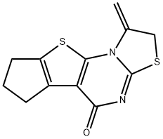 1-methylene-1,2,7,8-tetrahydro-5H,6H-cyclopenta[4,5]thieno[3,2-e]thiazolo[3,2-a]pyrimidin-5-one Struktur