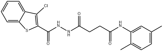 4-{2-[(3-chloro-1-benzothien-2-yl)carbonyl]hydrazino}-N-(2,5-dimethylphenyl)-4-oxobutanamide Struktur