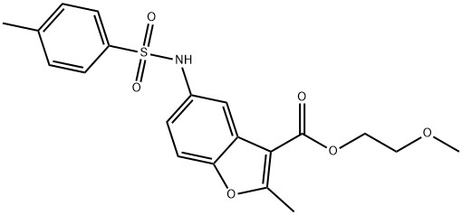 2-methoxyethyl 2-methyl-5-((4-methylphenyl)sulfonamido)benzofuran-3-carboxylate Struktur