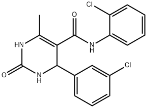 N-(2-chlorophenyl)-4-(3-chlorophenyl)-6-methyl-2-oxo-1,2,3,4-tetrahydropyrimidine-5-carboxamide Struktur