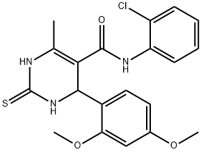 N-(2-chlorophenyl)-4-(2,4-dimethoxyphenyl)-6-methyl-2-thioxo-1,2,3,4-tetrahydropyrimidine-5-carboxamide Struktur