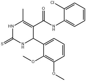 N-(2-chlorophenyl)-4-(2,3-dimethoxyphenyl)-6-methyl-2-thioxo-1,2,3,4-tetrahydropyrimidine-5-carboxamide Struktur