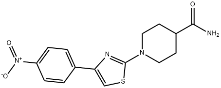 1-[4-(4-nitrophenyl)-1,3-thiazol-2-yl]piperidine-4-carboxamide Struktur