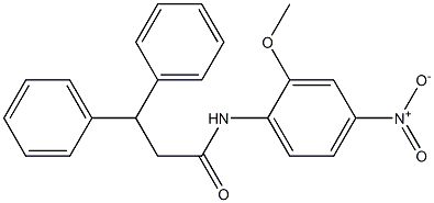 N-(2-methoxy-4-nitrophenyl)-3,3-diphenylpropanamide Struktur