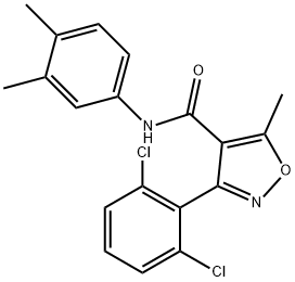 3-(2,6-dichlorophenyl)-N-(3,4-dimethylphenyl)-5-methyl-1,2-oxazole-4-carboxamide Struktur