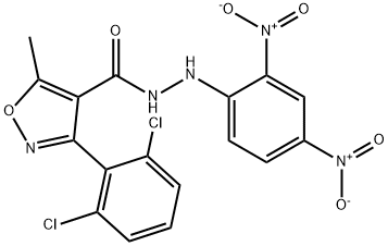 3-(2,6-dichlorophenyl)-N'-(2,4-dinitrophenyl)-5-methyl-1,2-oxazole-4-carbohydrazide Struktur