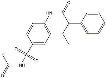 N-[4-(acetylsulfamoyl)phenyl]-2-phenylbutanamide Struktur