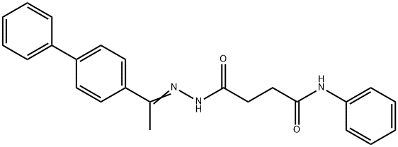 4-{2-[1-(4-biphenylyl)ethylidene]hydrazino}-4-oxo-N-phenylbutanamide Struktur