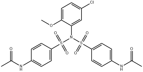 N-[4-[(4-acetamidophenyl)sulfonyl-(5-chloro-2-methoxyphenyl)sulfamoyl]phenyl]acetamide Struktur