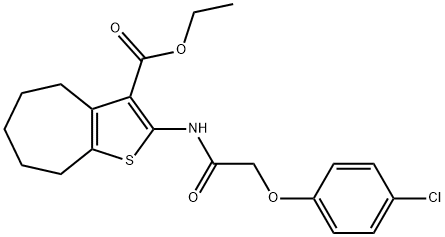 ethyl 2-{[(4-chlorophenoxy)acetyl]amino}-5,6,7,8-tetrahydro-4H-cyclohepta[b]thiophene-3-carboxylate Struktur