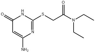 2-((4-amino-6-hydroxypyrimidin-2-yl)thio)-N,N-diethylacetamide Struktur