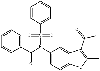 N-(3-acetyl-2-methylbenzofuran-5-yl)-N-(phenylsulfonyl)benzamide Struktur