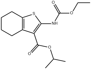 propan-2-yl 2-(ethoxycarbonylamino)-4,5,6,7-tetrahydro-1-benzothiophene-3-carboxylate Struktur