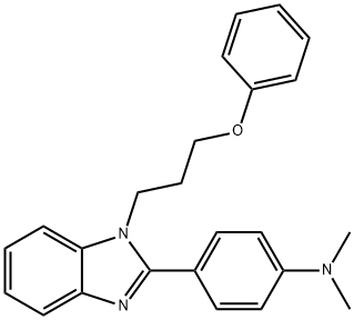 N,N-dimethyl-4-(1-(3-phenoxypropyl)-1H-benzo[d]imidazol-2-yl)aniline Struktur