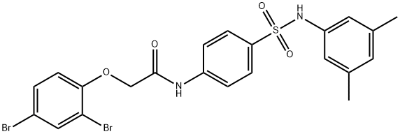 2-(2,4-dibromophenoxy)-N-(4-{[(3,5-dimethylphenyl)amino]sulfonyl}phenyl)acetamide Struktur