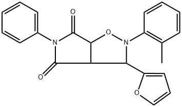 3-(furan-2-yl)-5-phenyl-2-(o-tolyl)tetrahydro-4H-pyrrolo[3,4-d]isoxazole-4,6(5H)-dione Struktur