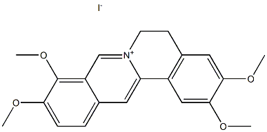 2,3,9,10-Tetramethoxy-5,6-dihydro-isoquino[3,2-a]isoquinolinylium: iodide Struktur