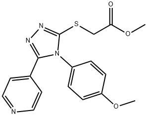 methyl 2-((4-(4-methoxyphenyl)-5-(pyridin-4-yl)-4H-1,2,4-triazol-3-yl)thio)acetate Struktur