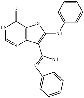 7-(1H-Benzimidazol-2-yl)-6-(phenylamino)thieno[3,2-d]pyrimidin-4(3H)-one Struktur