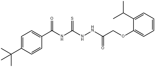 4-tert-butyl-N-({2-[(2-isopropylphenoxy)acetyl]hydrazino}carbonothioyl)benzamide Struktur