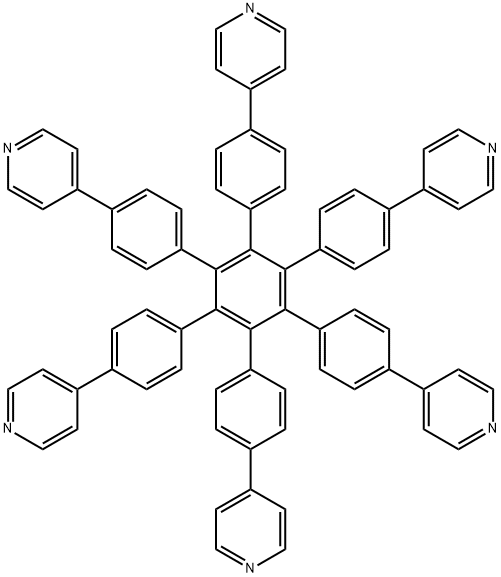 4,4'-(2',4',5',6'-tetrakis(4-(pyridin-4-yl)phenyl)-[1,1':3',1''-terphenyl]-4,4''-diyl)dipyridine Struktur