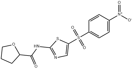 N-[5-(4-nitrophenyl)sulfonyl-1,3-thiazol-2-yl]oxolane-2-carboxamide Struktur