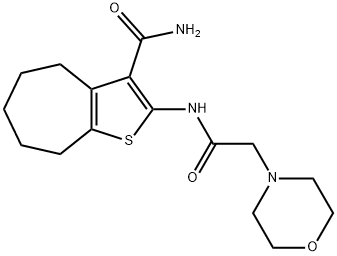 2-(2-morpholinoacetamido)-5,6,7,8-tetrahydro-4H-cyclohepta[b]thiophene-3-carboxamide Struktur