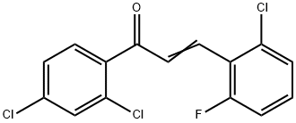 (2E)-3-(2-chloro-6-fluorophenyl)-1-(2,4-dichlorophenyl)prop-2-en-1-one Struktur