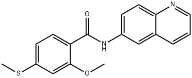 2-methoxy-4-(methylsulfanyl)-N-(quinolin-6-yl)benzamide Struktur