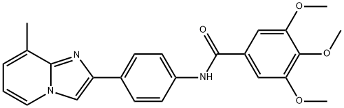 3,4,5-trimethoxy-N-[4-(8-methylimidazo[1,2-a]pyridin-2-yl)phenyl]benzamide Struktur