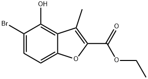 5-Bromo-4-hydroxy-3-methyl-benzofuran-2-carboxylic acid ethyl ester Struktur