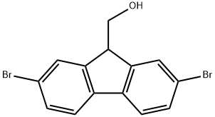 2,7-Dibrom-9-hydroxymethyl-fluoren Struktur