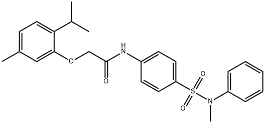 2-(2-isopropyl-5-methylphenoxy)-N-(4-{[methyl(phenyl)amino]sulfonyl}phenyl)acetamide Struktur