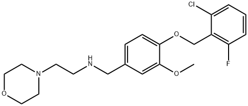 N-{4-[(2-chloro-6-fluorobenzyl)oxy]-3-methoxybenzyl}-2-(morpholin-4-yl)ethanamine Struktur