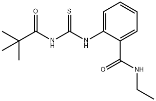 2-({[(2,2-dimethylpropanoyl)amino]carbonothioyl}amino)-N-ethylbenzamide Struktur