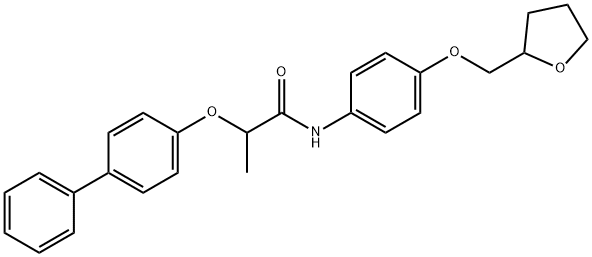 N-[4-(oxolan-2-ylmethoxy)phenyl]-2-(4-phenylphenoxy)propanamide Struktur