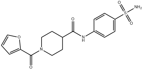 1-(furan-2-carbonyl)-N-(4-sulfamoylphenyl)piperidine-4-carboxamide Struktur